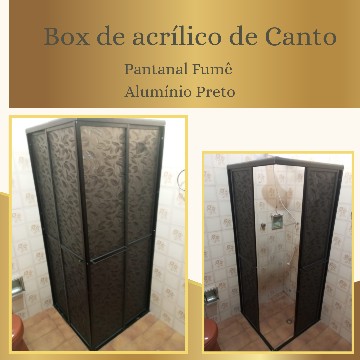 Box para Banheiro de Acrílico (Canto) - Pantanal Fume
