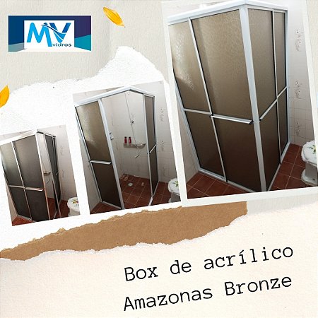 Box para Banheiro de Acrílico (Canto) - 0,90 x 0,90 x 1,90 altura