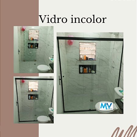Box de Vidro para Banheiro Incolor 1,31 á 1,40 (altura 1,90)
