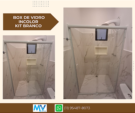 Box de Vidro para Banheiro Incolor 1,41 á 1,50 (altura 1,90)