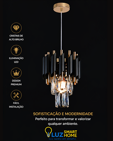 Pendente Modern Black Crystal