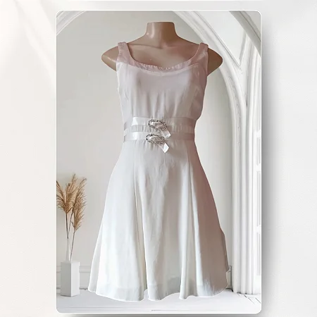 Vestido feminino bonequinha com cinta
