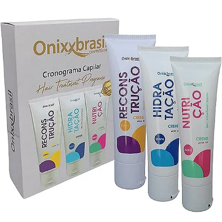 Cronograma Capilar em Bisnaga - Creme reconstrutor + Creme Nutritivo + Creme Hidratante