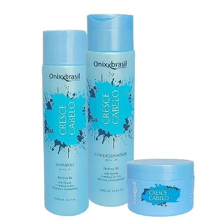 Cresce Cabelo - Shampoo + Condicionador + Máscara | Produto a Base de Biotina B8 e Óleo de café verde.