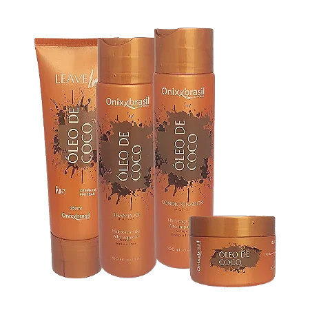 Início Home Care 1.Kits Home Care Kit Óleo de Coco - Shampoo + Condicionador + Leave in + Máscara