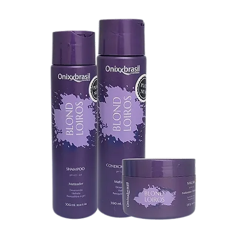 Kit Tonalizante Blond Loiros Platinum - Shampoo 300ml + Condicionador 300ml + Máscara 250g