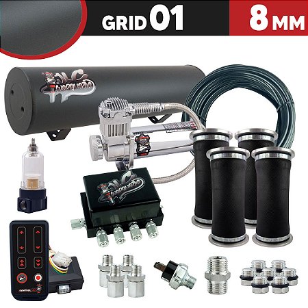 GRID 01 - 8MM CILINDRO 9L ALUMINIO PRETO