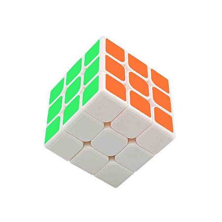 Cubo Mágico Colorido 3x3x3 Bordas Arredondadas Branco (7011)