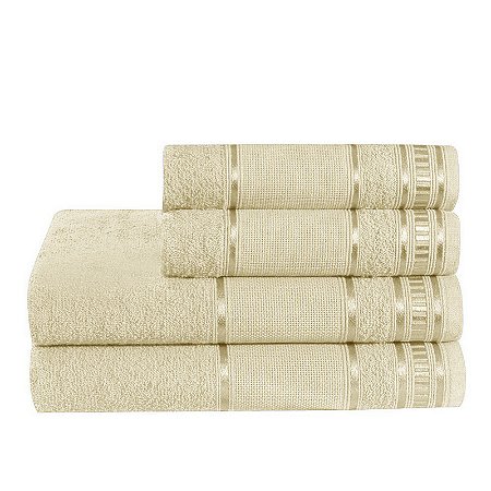 Jogo de toalha de banho 4 peças premium Baunilha (800PREMIUM4008)