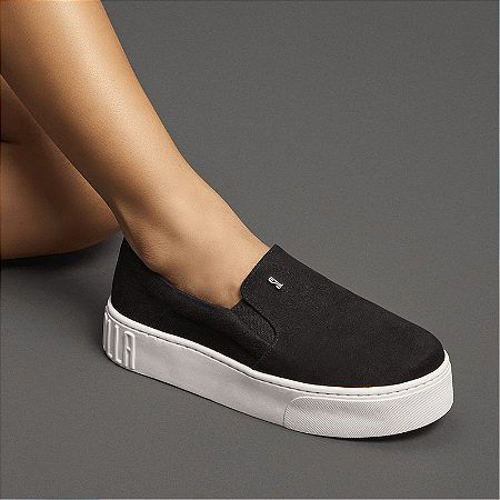 Tênis Slip On Suede Flatform