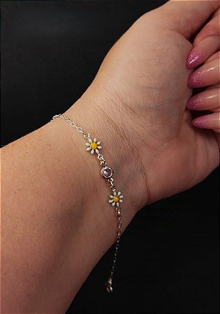 Pulseira Margarida prata 925
