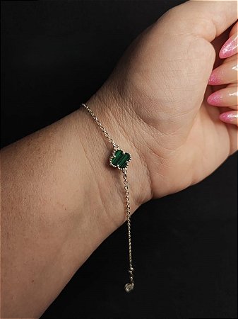 Pulseira trevo cor verde