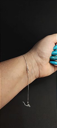 Pulseira com ponto de luz, prata 925