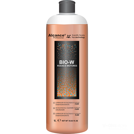 BIO W Rodas e Motores 1 litro Concentrado (Diluicao ate 1:60) Desengraxante / Shampo alcalino