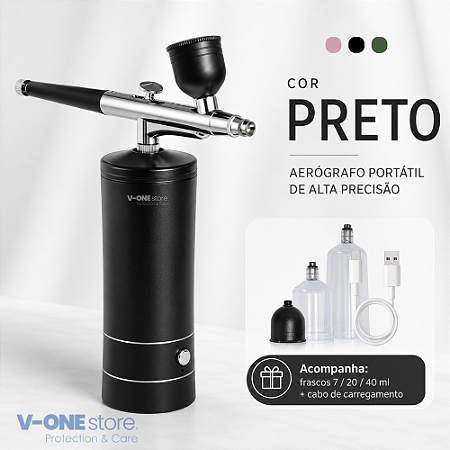 AERÓGRAFO PORTÁTIL RECARREGÁVEL COM COMPRESSOR BICO 0,3MM