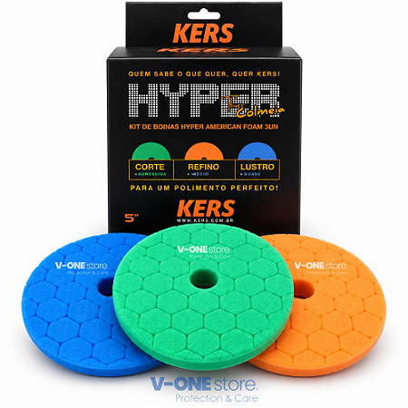 KIT DE BOINAS HYPER 3UN - CORTE - LUSTRO E REFINO 5" KERS