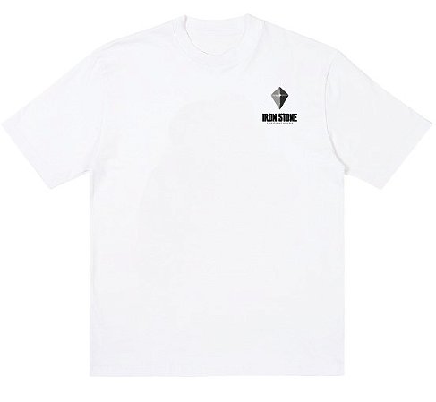 Camiseta Unissex Iran Stone Loguinho Discreto Manga Curta Cor Branco