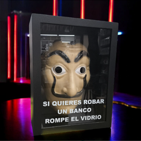 Quadro Decorativo "Si Quieres Robar Un Banco, Rompe El Vidrio" – Inspiração La Casa de Papel