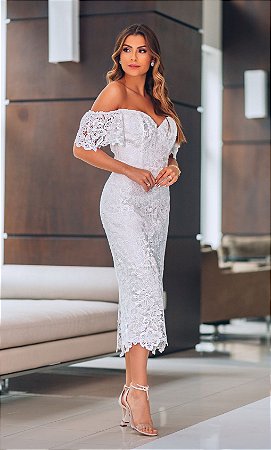 vestido guipir midi