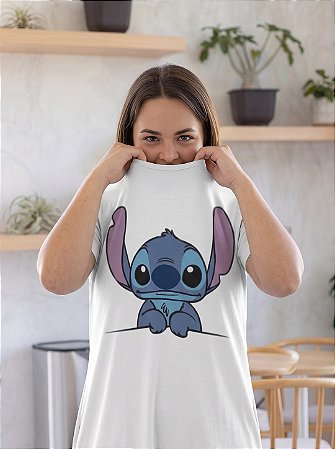 Camisola De Manga Curta Feminina Branca Stitch