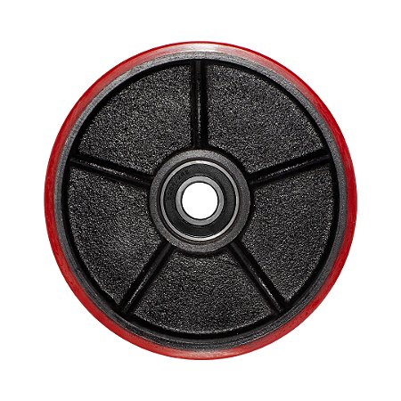 RODA DIRECIONAL EM PU P/ PALETEIRA (180X50MM) - COM ROLAMENTO
