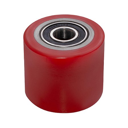 RODA DUPLA DE CARGA EM PU P/ PALETEIRA MANUAL (80X70MM) - COM ROLAMENTO