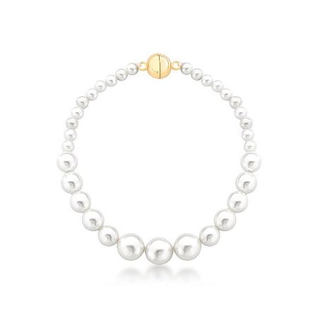 Pulseira com pérolas shell decrescentes