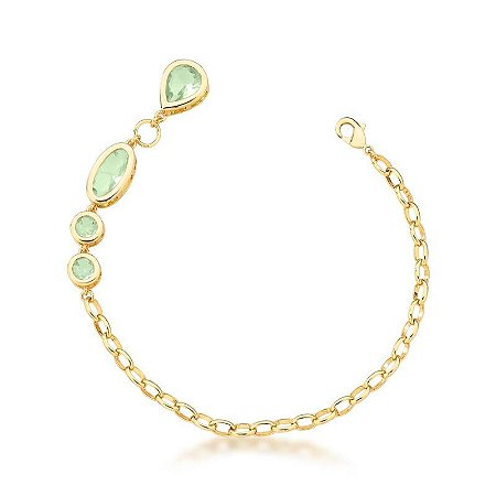 Pulseira maleável com cristais geométricos