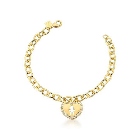 Pulseira com pingente de coração menino