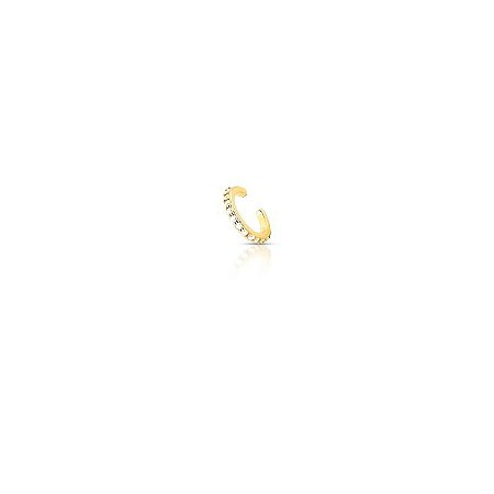 Piercing de orelha unitário com zircônias banhado a ouro