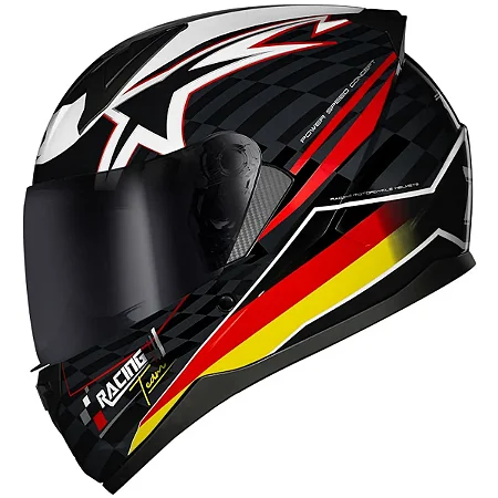 Capacete Race Tech Sector Grid Alemanha - Preto/Amarelo/Vermelho Tam: 62