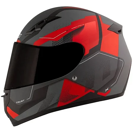 Capacete X11 Trust Pro Transit - Cinza/Vermelho Fosco Tam: 62