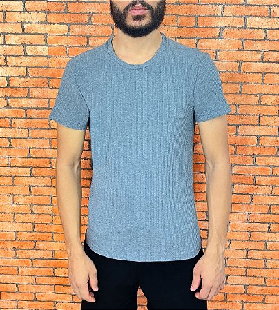 CAMISETA MASCULINA BASICA canelada