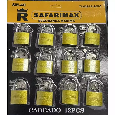 Cadeados Cartelas c/ 12 e 6 Unidades