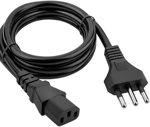 Cabo de Força 1,5 Metros 10A Bitola de 3 x 0,75mm para Computador e Monitor, Preto