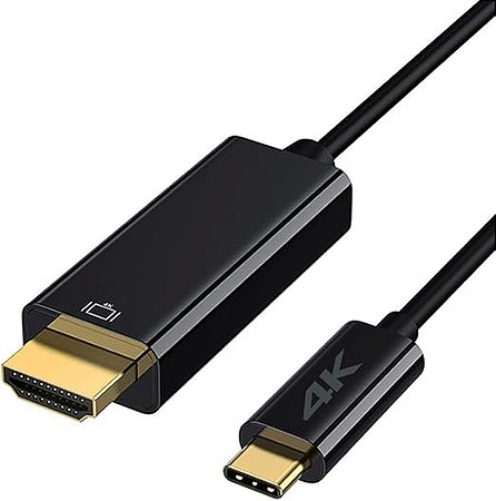 Cabo Tipo C Macho Para Hdmi Macho USB-C 4K 3 Metros Preto