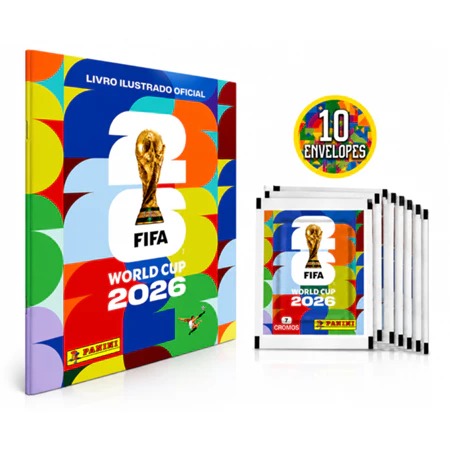 Kit da Copa do Mundo FIFA 2026: Brochura + 70 figurinhas + 10 pacotes colecionáveis ​​originais