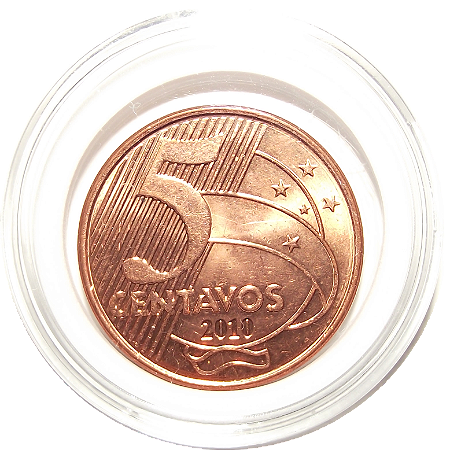 Moeda de 5 centavos de Real de 2010 FC.