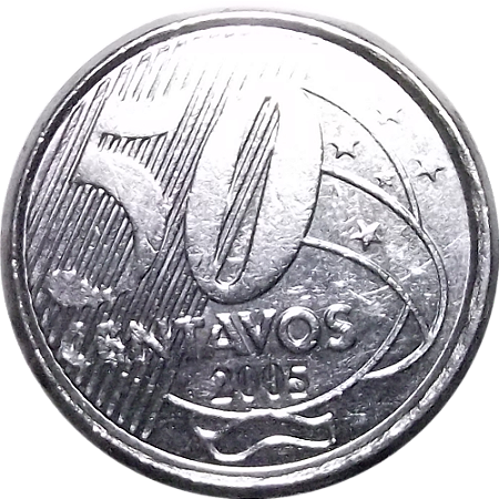 Moeda de 50 centavos de Real de 2005 FC.