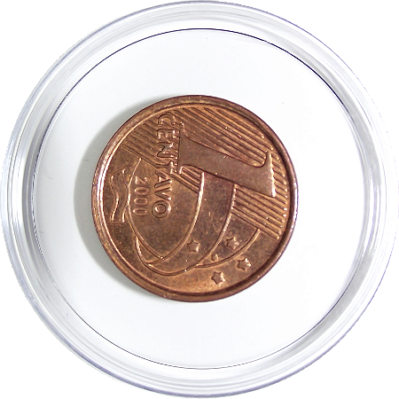 Moeda de 1 centavos de Real de 2000 FC sem uso.