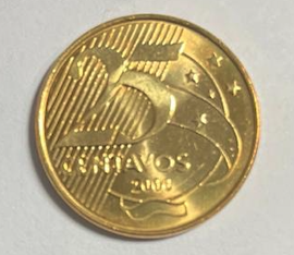 Moeda de 25 centavos de Real ano 2000 FC...Nova...RARIDADE.