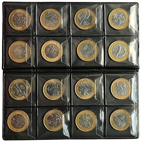 Álbum de moedas das Olimpíadas comemorativas.
