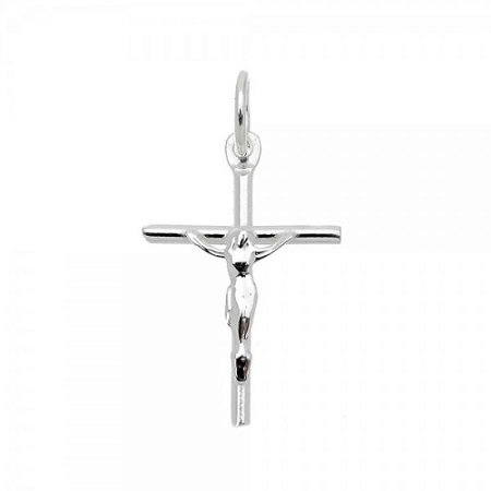 Pingente Cruz Fio  Corpo de Cristo em Prata 925