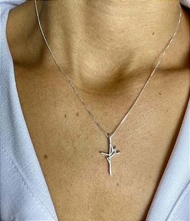 Colar Pingente Fé em Prata 925