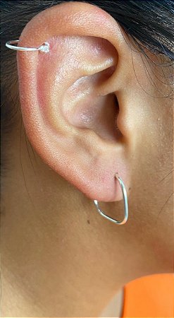 Argola Quadrda em Prata 925 (2cm)