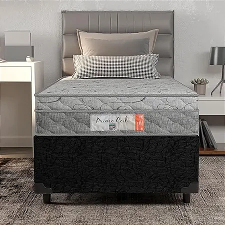 Colchão 088X188X24 PRIME COIL MOLA SUPERLASTIC Cinza