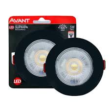 SPOT LED REDONDO PRETO 5W 6500K REF 865250576-AVANT