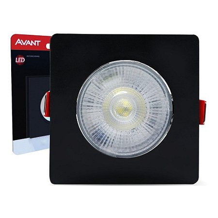 SPOT LED QUADRADO PRETO 5W 6500K REF 865050572-AVANT