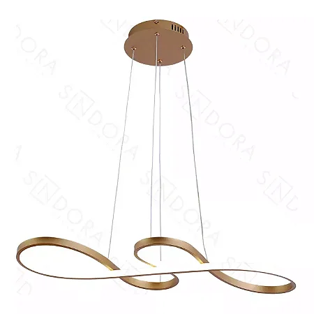 PENDENTE 47W 3000K 75CM 3525LM DOURADO REF QD05317D