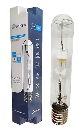 LAMPADA VAPOR METALICO TUBULAR 250W E40-DEMAPE
